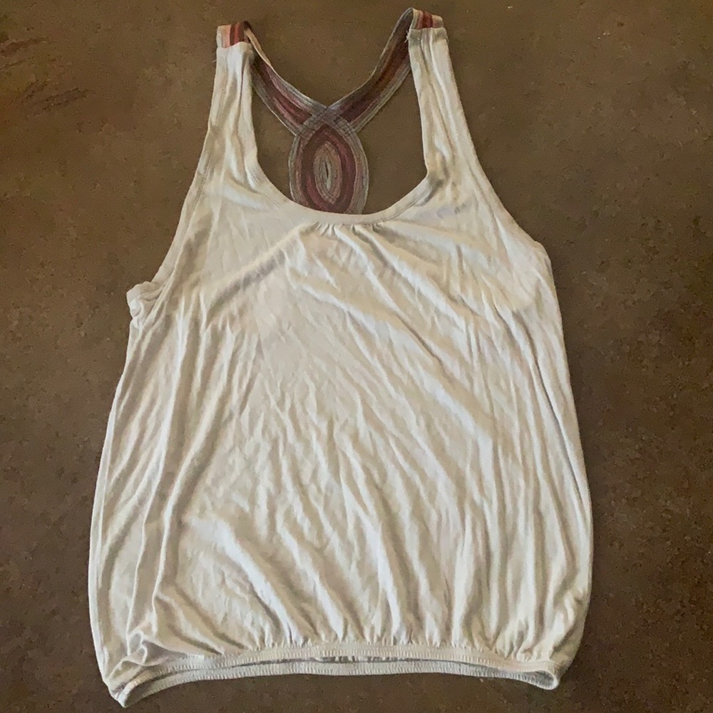 Grey tank top with detailed back size medium brand is love notes